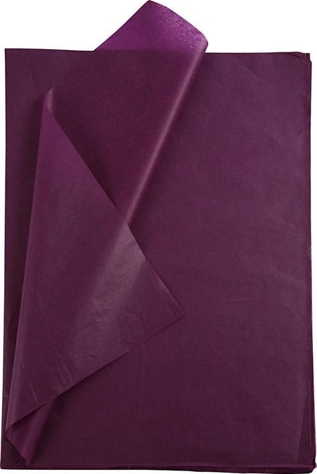 Creativ firma silkepapir, ark 50x70 cm, 17 gr, bordeaux, 25 ark 1 æske