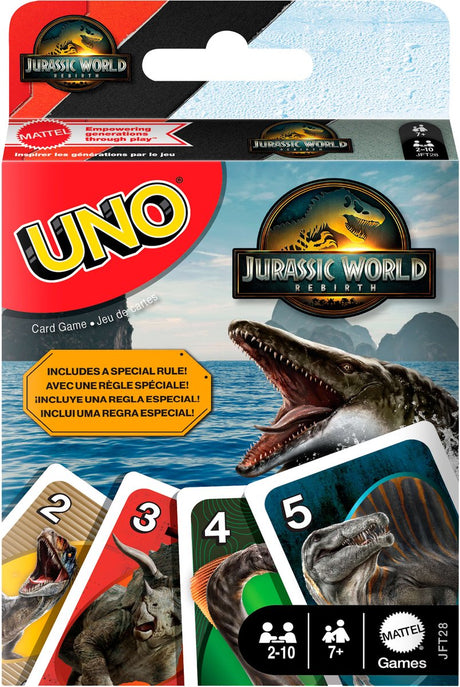 Mattel spil uno jurassic world genfødsel kortspil