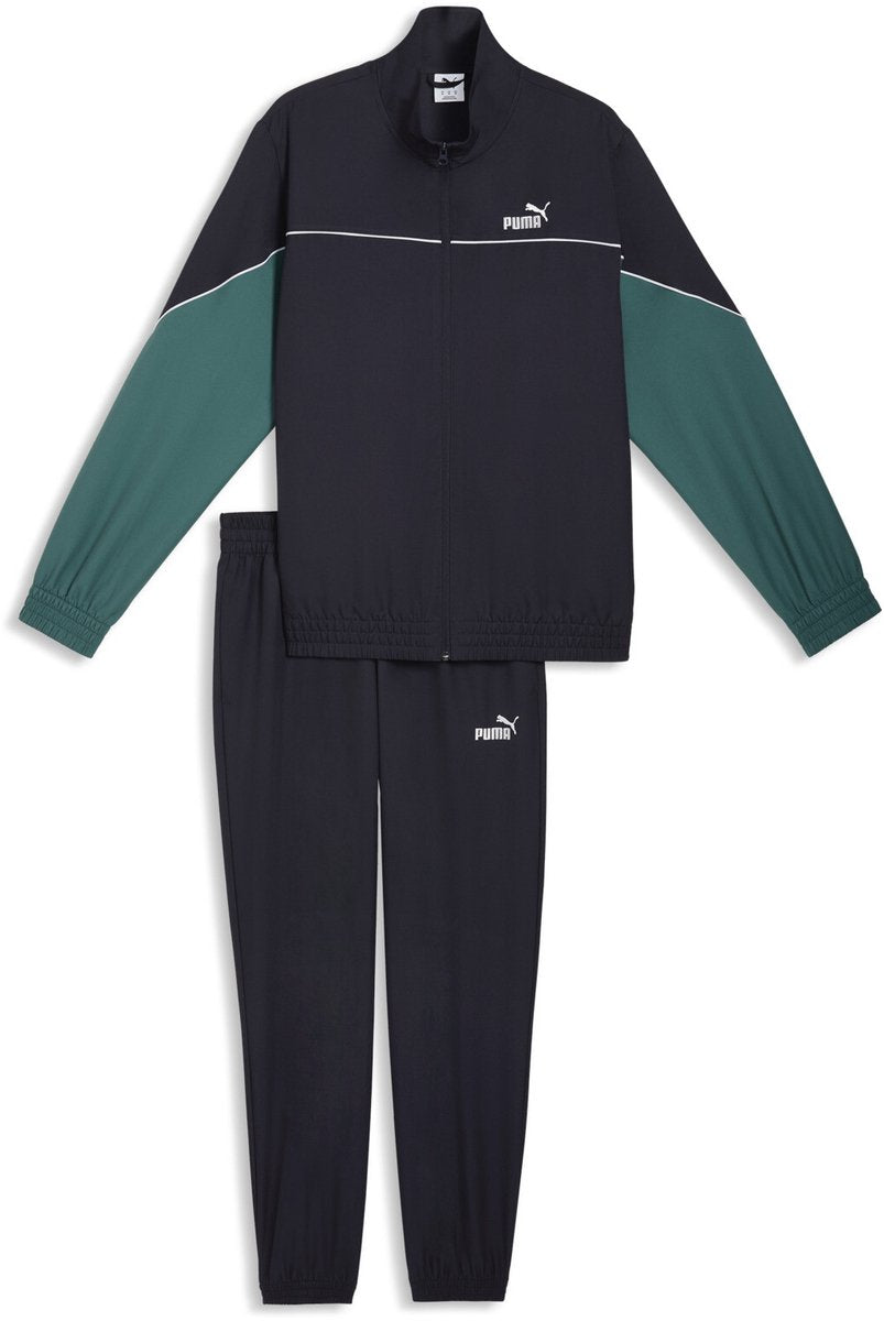 Puma vævet colorblock jakkesæt unisex træningsdragt - ny marineblå