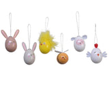 Decoris påskeæg dyr h6cm 6 assorteret