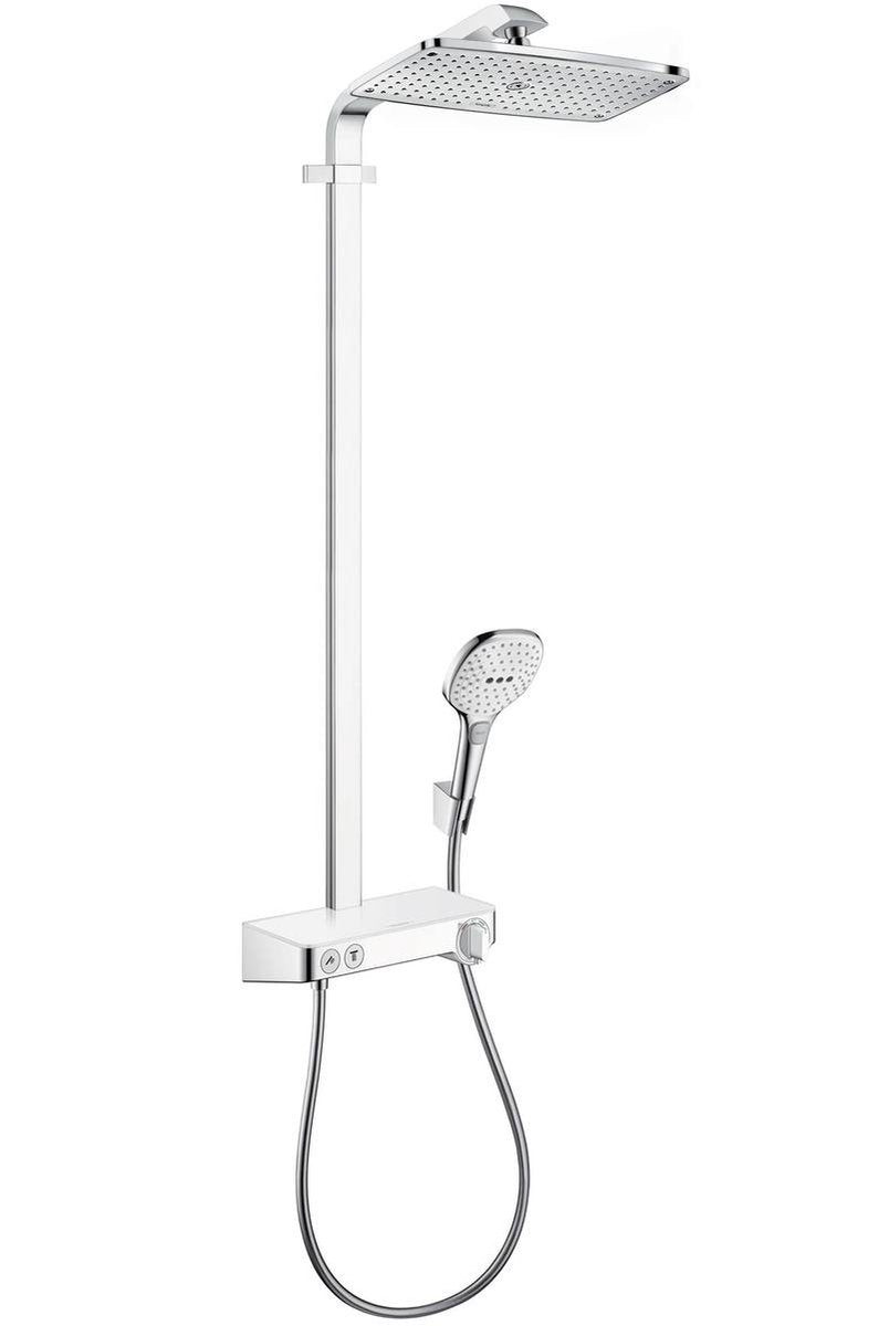 Hansgrohe raindance e showerpipe 360 1jet med brusetablet select 300 hvid krom
