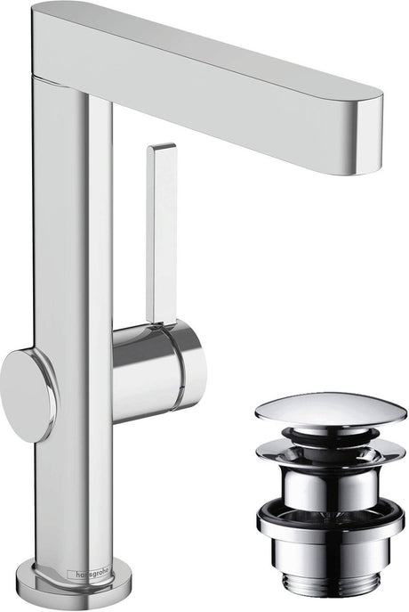 Hansgrohe finoris - håndvaskarmatur - etgrebsbetjening - med aftapningsprop - 230mm - drejetud - krom