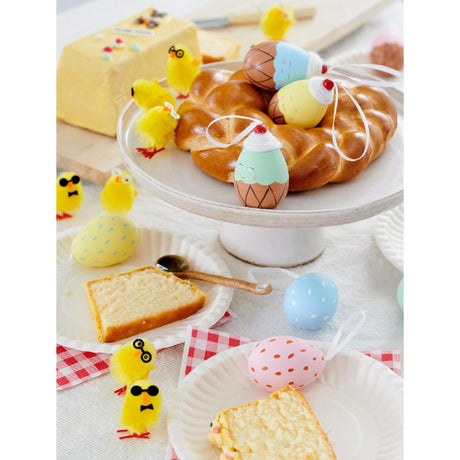 Decoris chick chenille med glas h4cm 3-delt