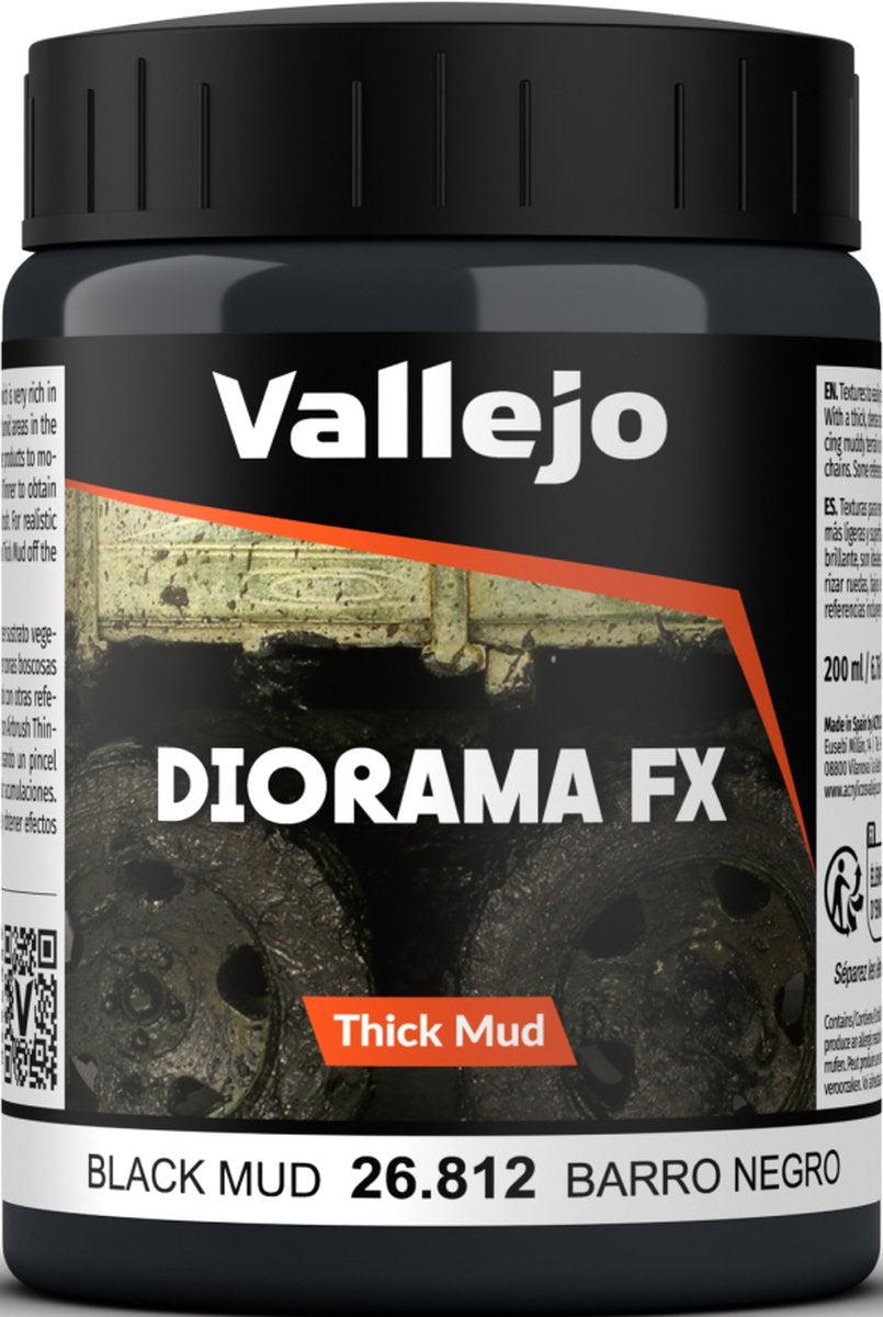 Vallejo val26812 - sort mudder tyk mudder forvitringseffekter - 200ml