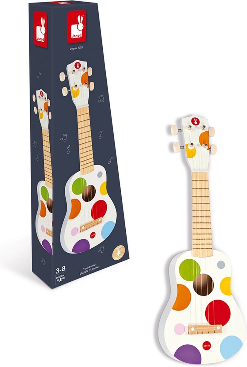 Janod - konfetti - træukulele - til små musikere