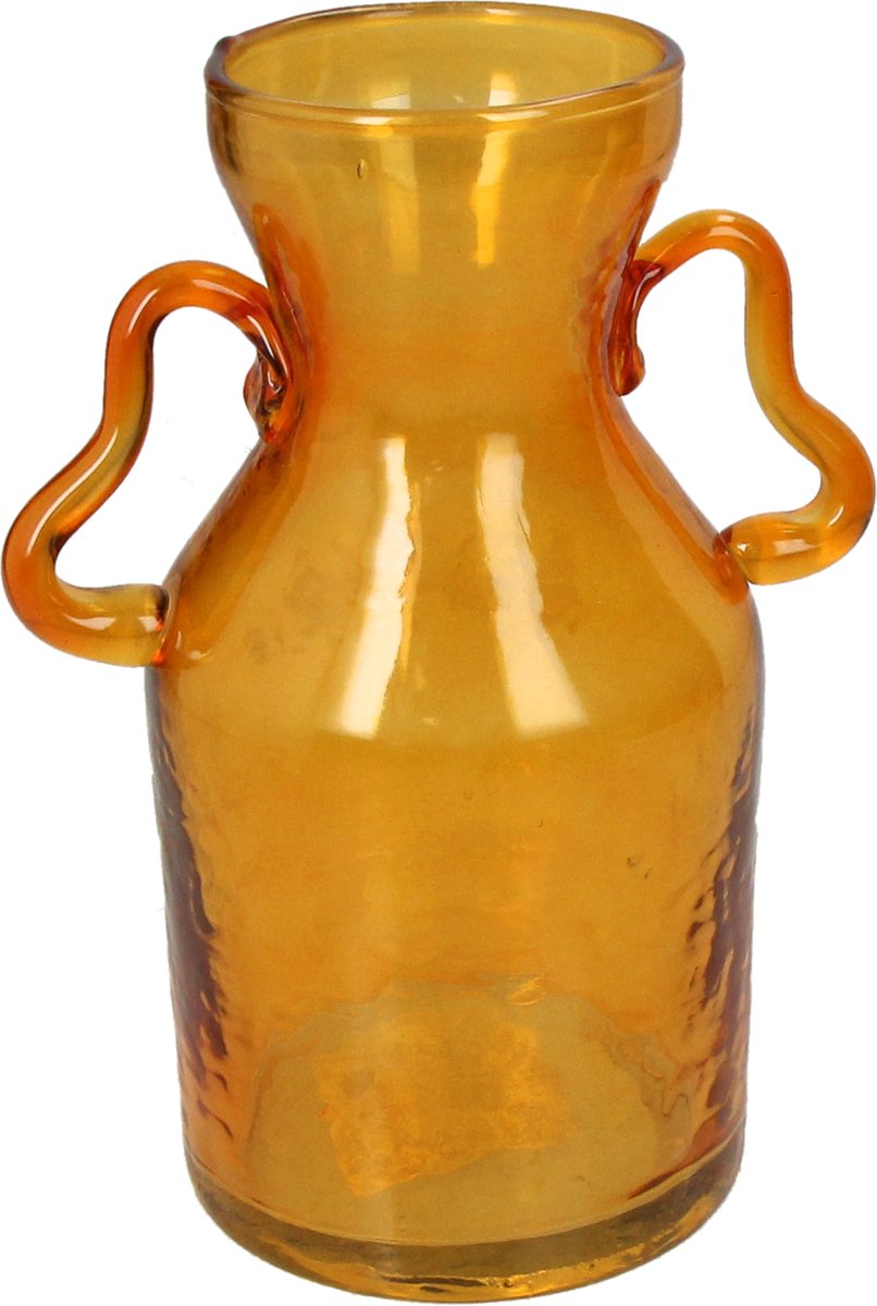 Hd collection vaas glas amber 13x13x18cm
