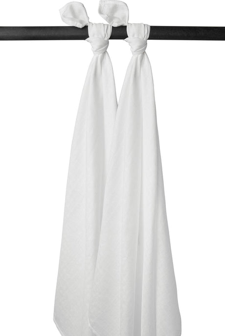 Meyco baby uni svøb - 2-pak - hydrofil - hvid - 120x120cm