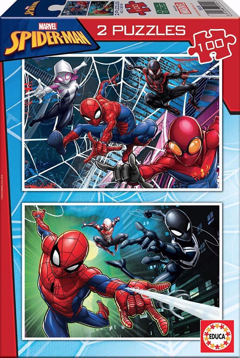 Educa puslespil - 2 x 100 brikker - spiderman - puslespil