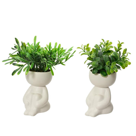 Decoris kunstig plante i krukkehus h16cm