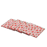 Decoris coaster jordbær lavet af glas 8x8x0,3cm