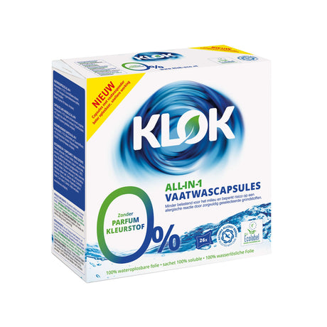 Klok økologiske opvaskemaskinekapsler (26x 18gr)