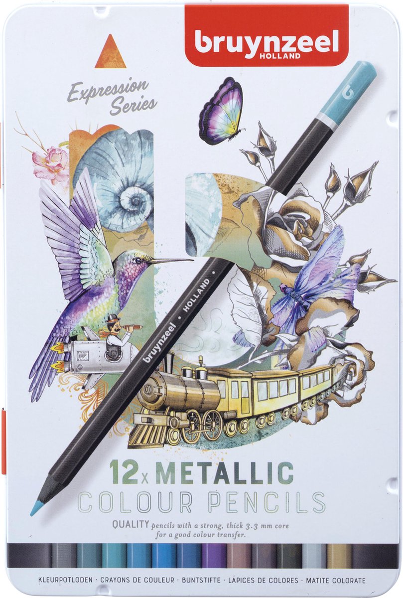 Bruynzeel udtryk farveblyanter metalliske nuancer tin 12