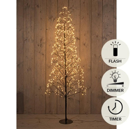 Anna's collection verlichte kerstboom 960led classic warm h180cm met flits functie, dimmer en timer ip44