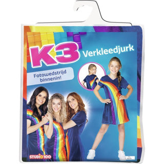 Studio 100 k3 fancy kjole - regnbueblå, 9-11 år