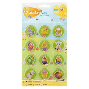 Grafix Easter 12 3D-klistermærker med glitter
