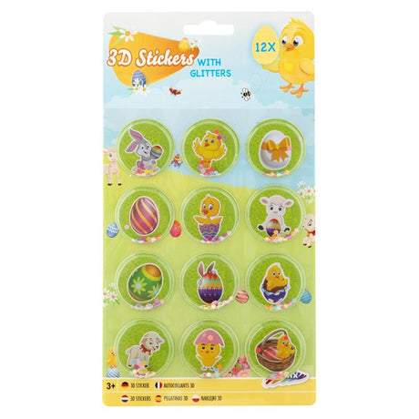 Grafix Easter 12 3D-klistermærker med glitter