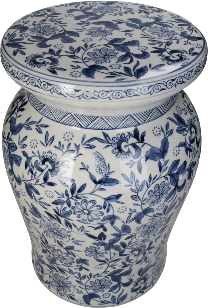 Hd collection tafel porselein blauw 27x27x41,5cm