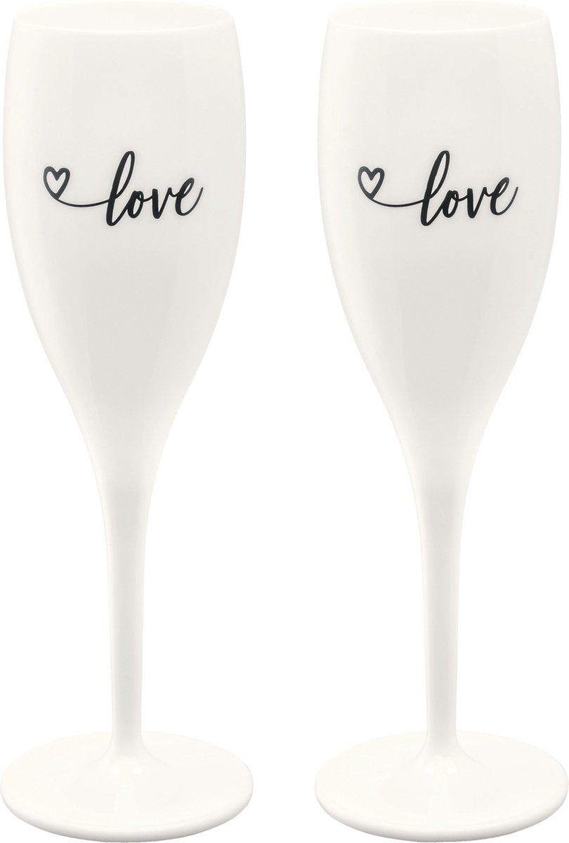 Koziol champagneglas, 0,1 l, sæt med 2, økologisk, 'kærlighed' - | hej nej. 1