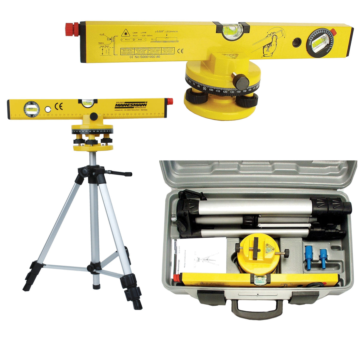 Brüder mannesmann laser vaterpas på stativ (hobby) - 81125