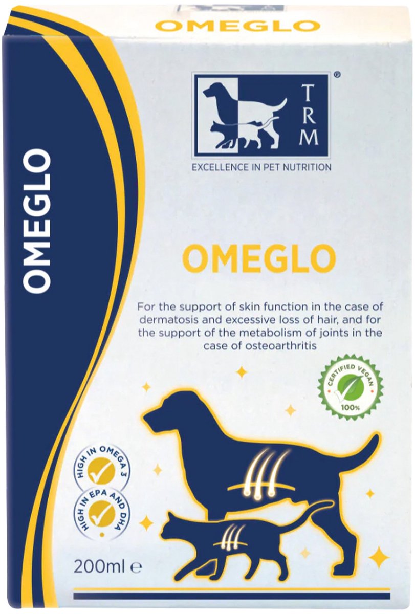 Trm omeglo omega-3 6 olie til hunde og katte – 200 ml