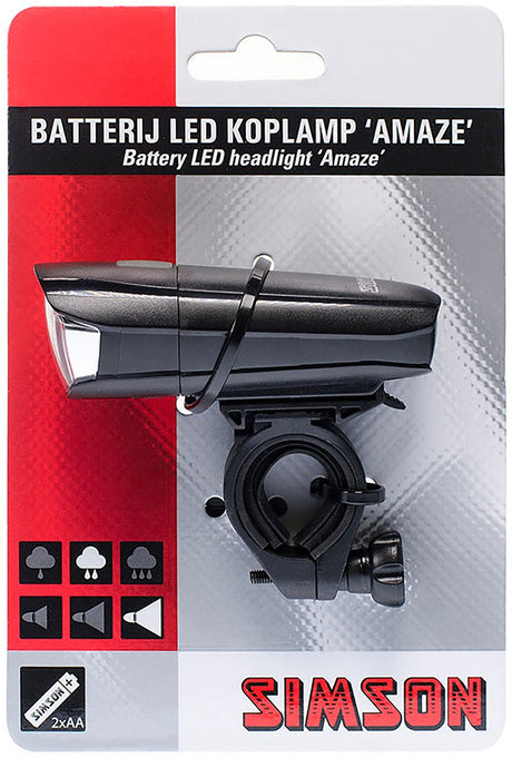 Forlygte Amaze LED -batterier sort