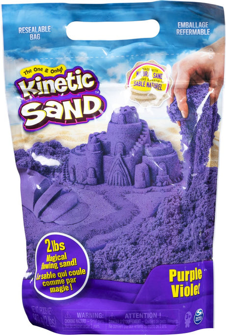 Kinetisk sand - legesand til at blande, ælte og skabe - 907 g original - lilla - sanselegetøj