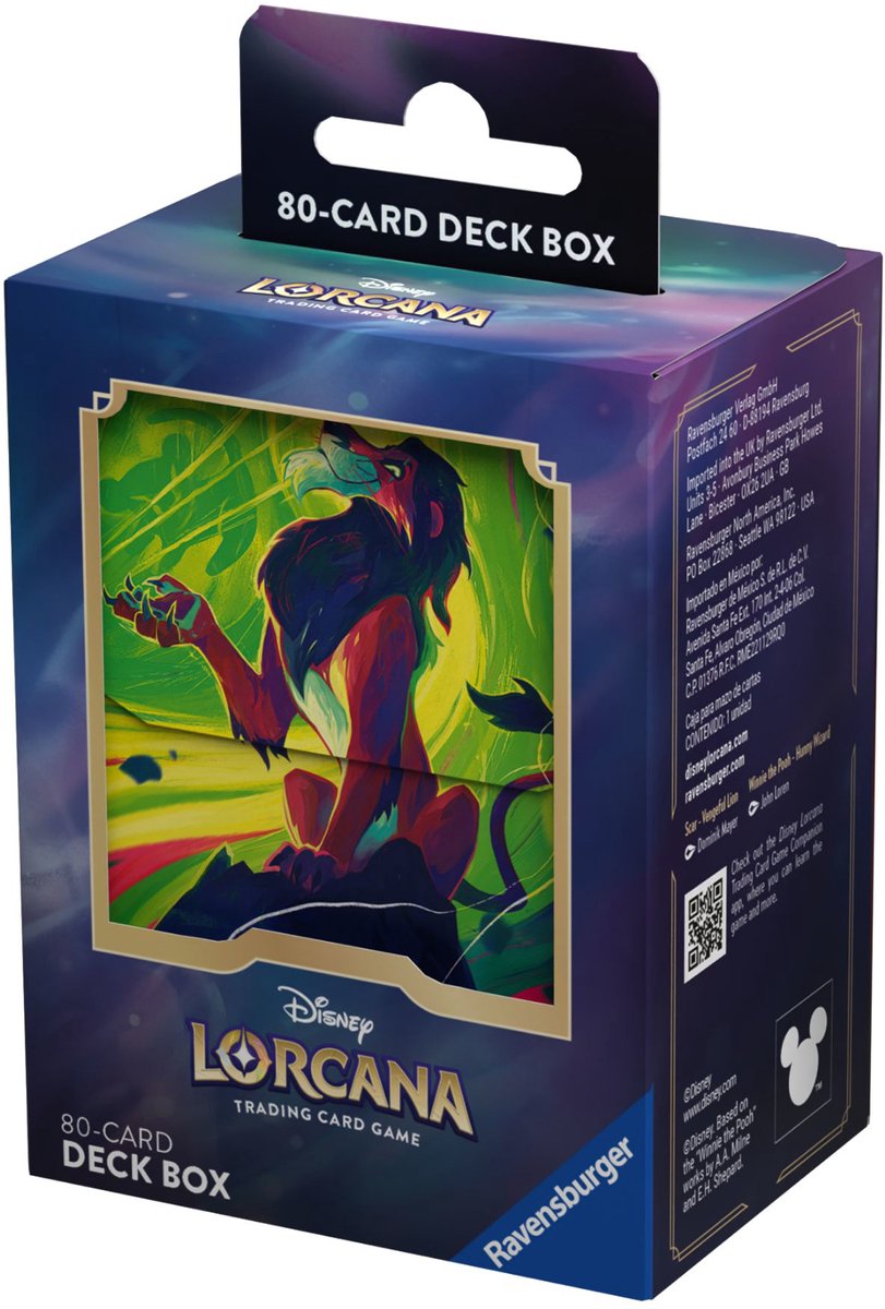 Disney Lorcana Ravensburger deck box ar 80 kort
