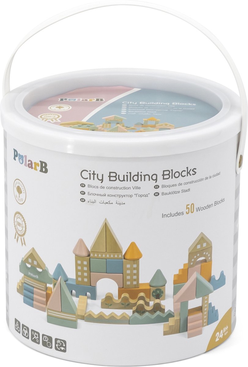 Polarb ® træklodser sæt - city