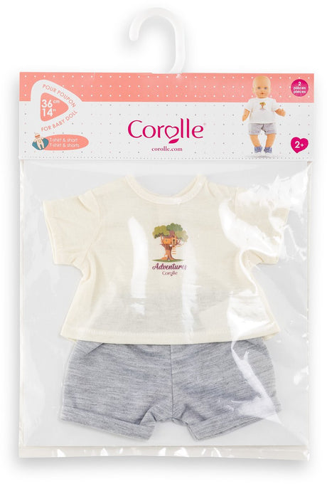 Corolle dukke outfit t-shirt og shorts baby doll 36cm grå.