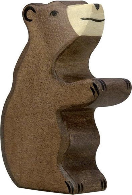 Holztiger vildmark - brun bjørn lille - 9x2x7cm - træfigur - håndlavet