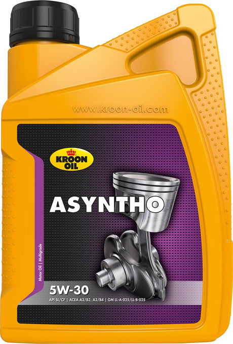 Kroon-olie kroneolie - asyntho 5w-30 motorolie - velegnet til benzin og diesel - 1 liter - syntetisk