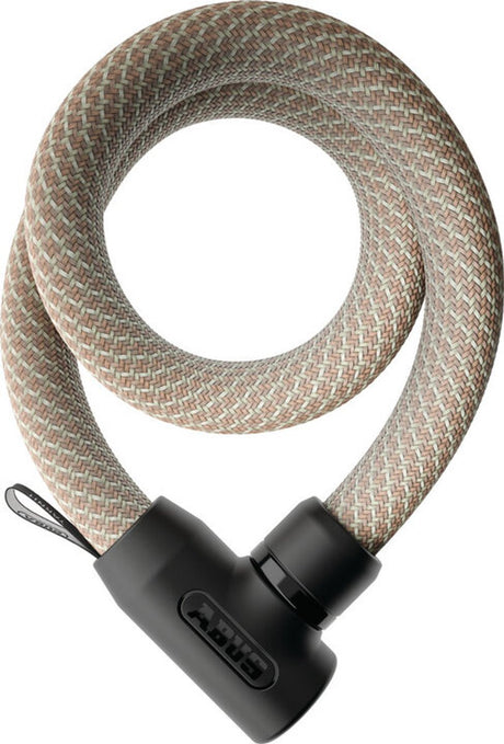 Abus cykellås tekstilkædelås - yarnit™ 4004k - sikkerhedsniveau 7 - beige - 110 cm - velegnet til elcykler og bycykler - letvægts - kun 0,88 kg