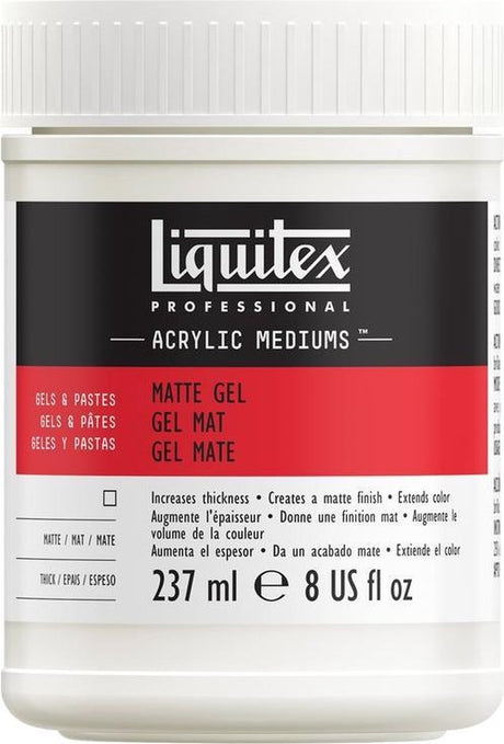 Liquitex 5321 professionel matte gel medium 237ml – akryladditiv, volumenforøgelse, fortykker konsistens, mat finish