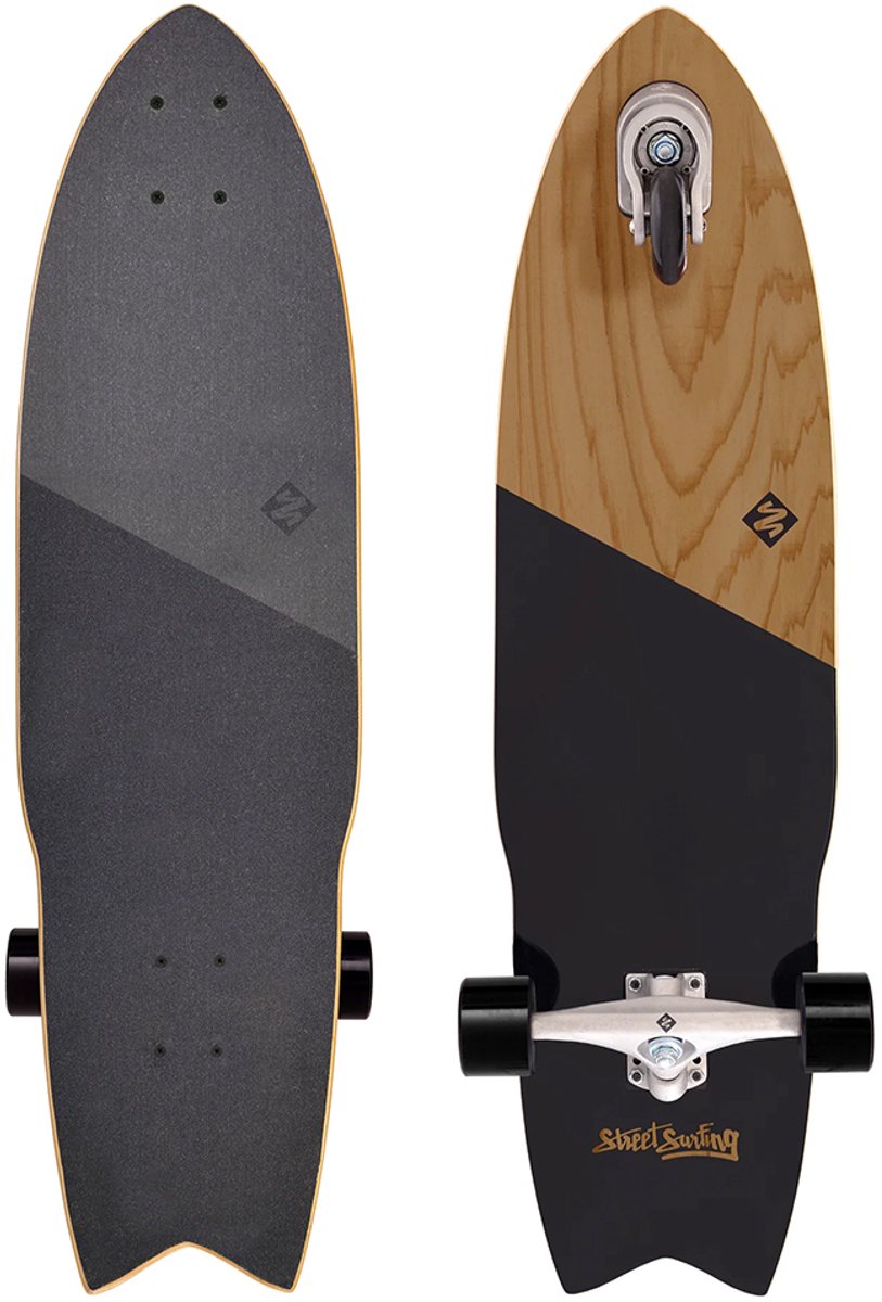 Streetsurfing street surfing - 36 surfskate shark attack koa - sort - 91cm
