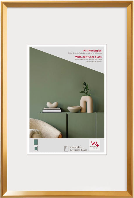 Walther desire - plastramme - fotostørrelse 50x70 cm - kunstglas - guld