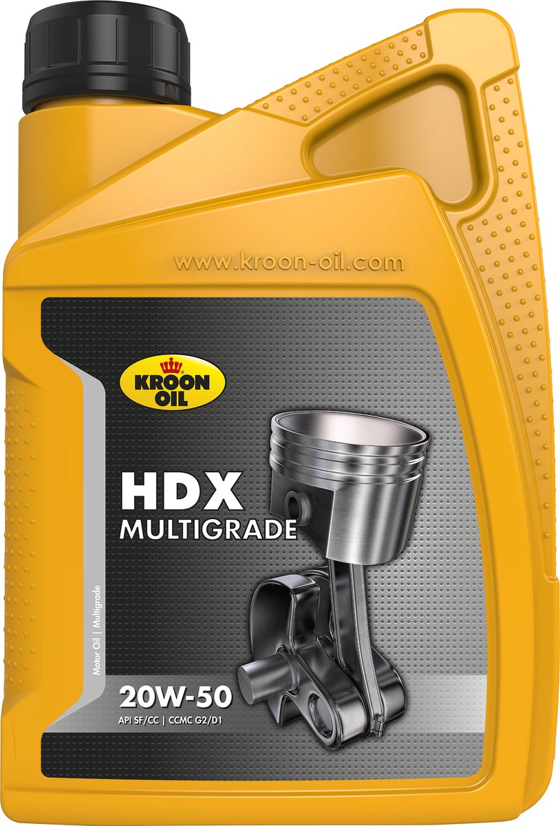 Kroon-olie hdx 20w-50 - motorolie - velegnet til benzin- og dieselmotorer - 5 liter - gennemsigtig