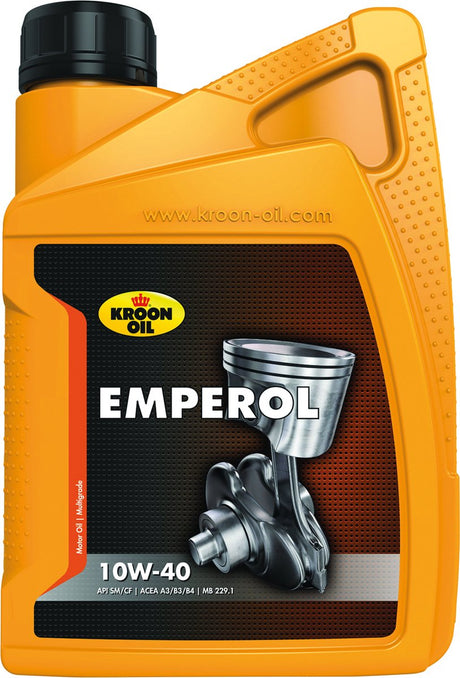 Kroon-olie emperol - 10w-40 motorolie - semisyntetisk - 1 liter - gennemsigtig