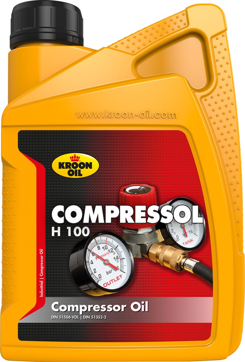 Kroon-olie kompressor h 100 - kompressorolie - høj oxidationsstabilitet - 1 liter - gennemsigtig