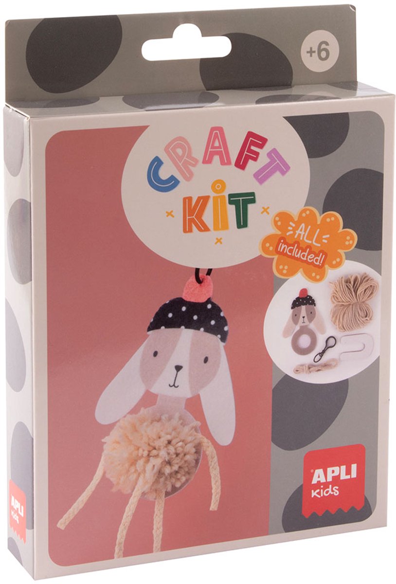 Apli børnehåndværkssæt pompom kanin - kreativt legetøj til børn.