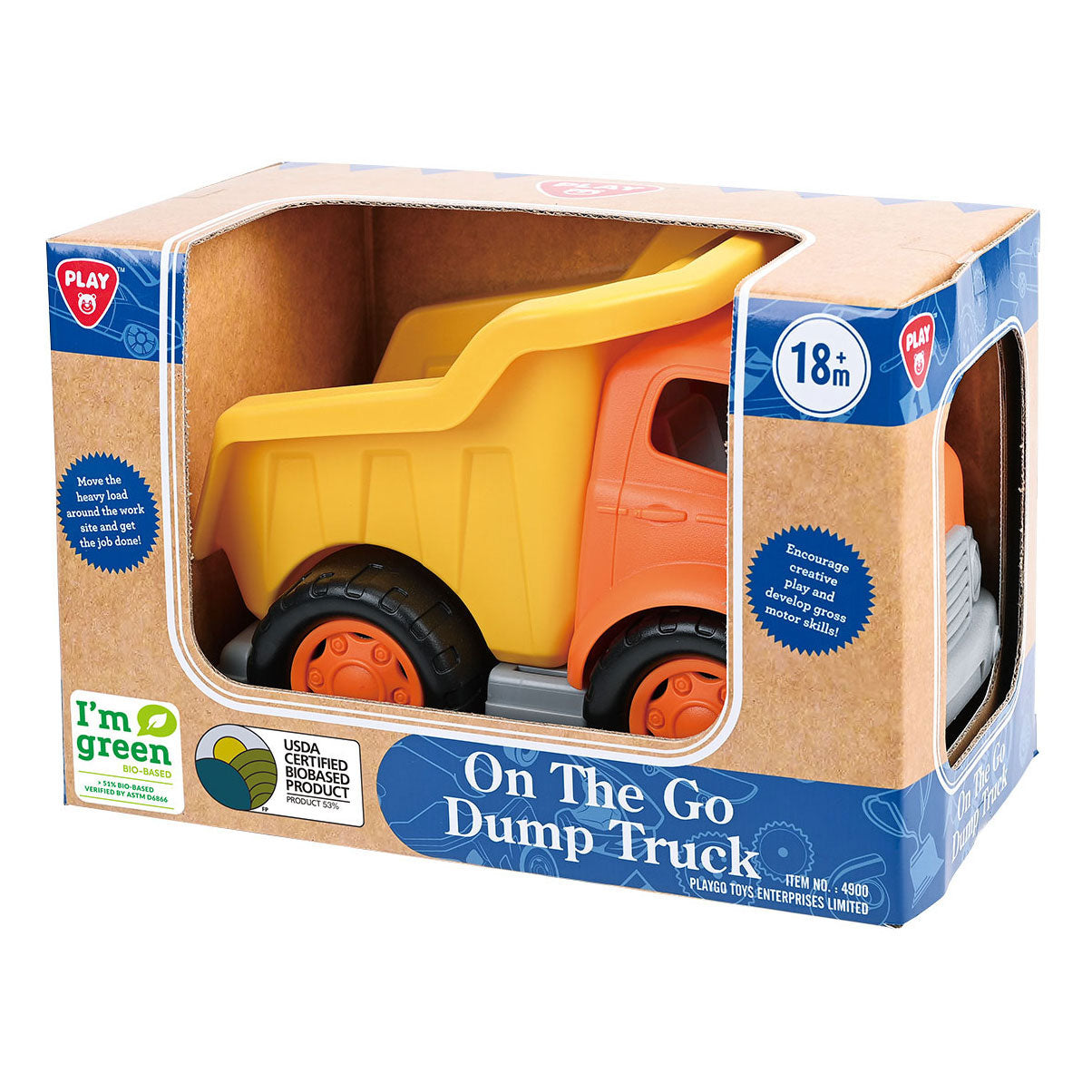 Playgo biobaseret tipvogn gul - 28cm
