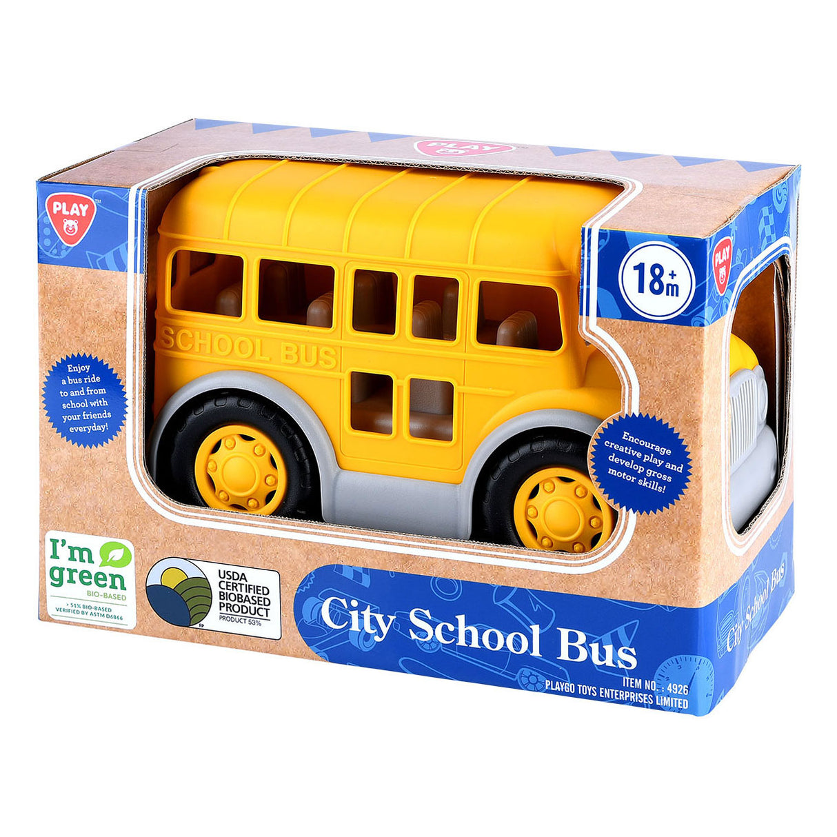 Playgo biobaseret skolebus - 28cm
