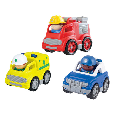 Playgo play udrykningskøretøjer legesæt med figurer - legetøjssæt 6 dele.