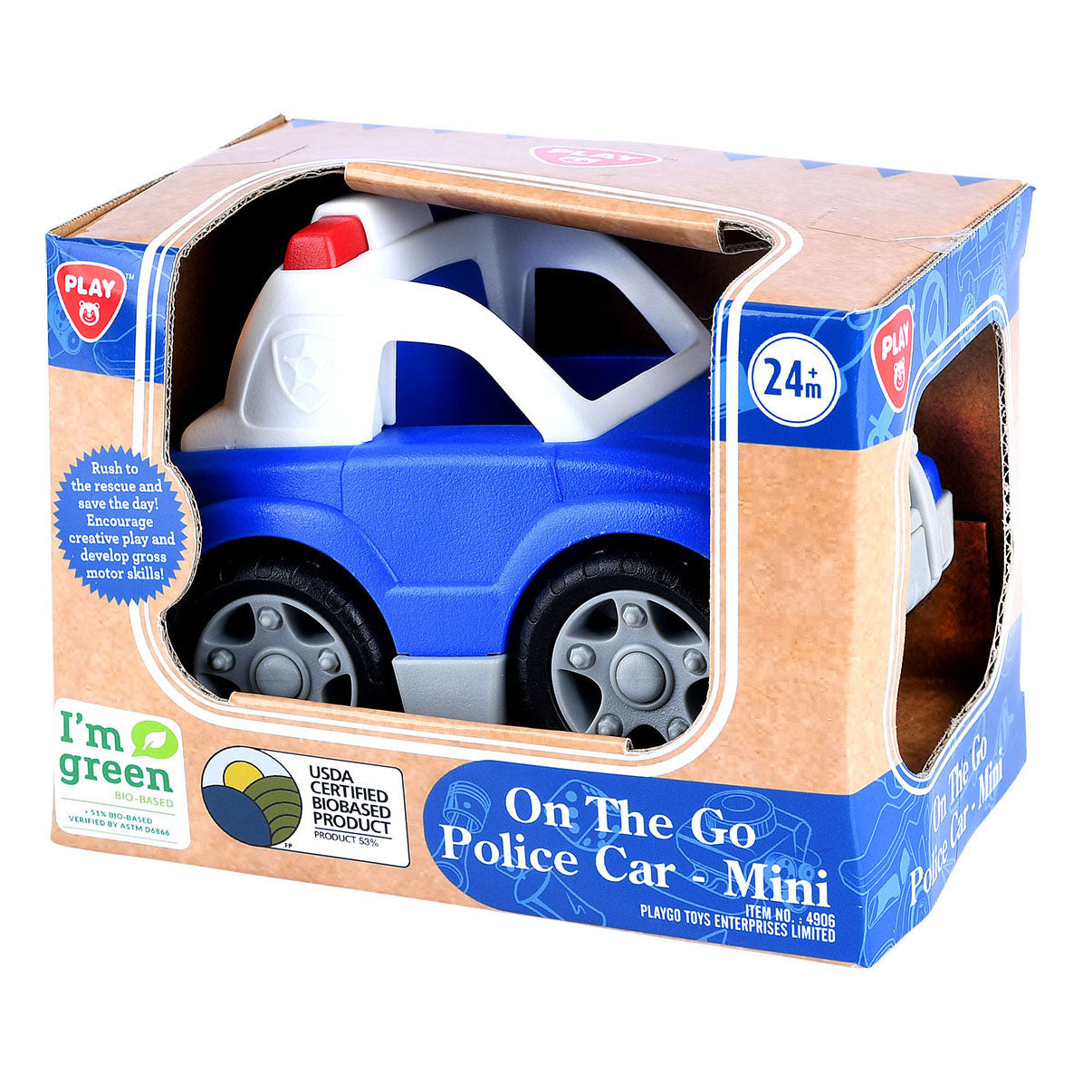 Playgo biobaseret politibil - 12cm