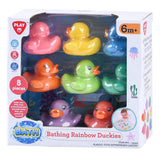 Playgo regnbue gummiænder - 8 stk.