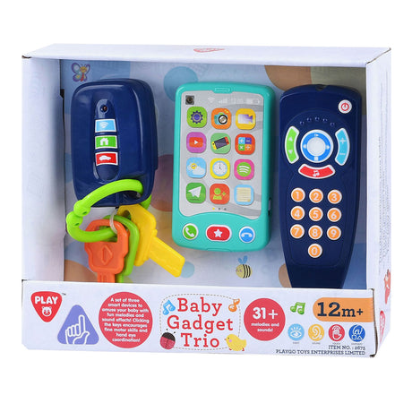 Lege babylegetøj nøgle, fjernbetjening og telefon, 3 dele.