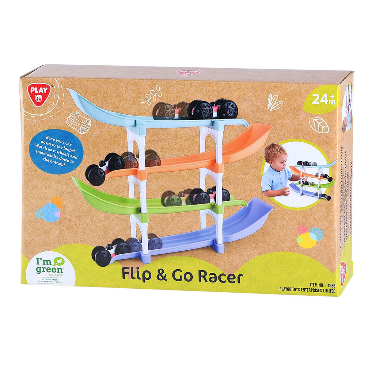 Playgo biobaseret flip and go racerbane - 11 stk.