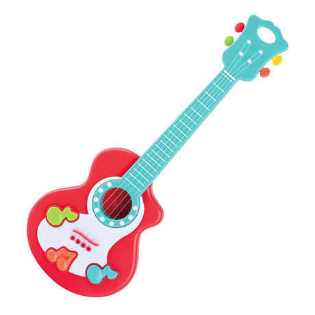 Playgo guitar med musikalske noter rød