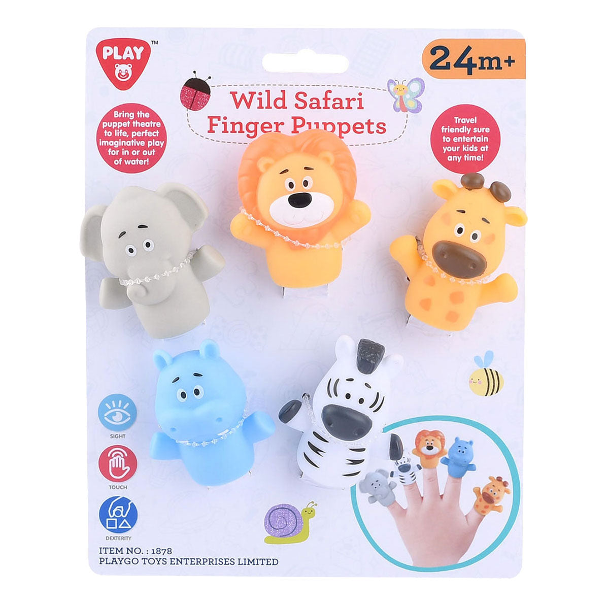 Playgo fingerdukker vild safari - 5 stk.