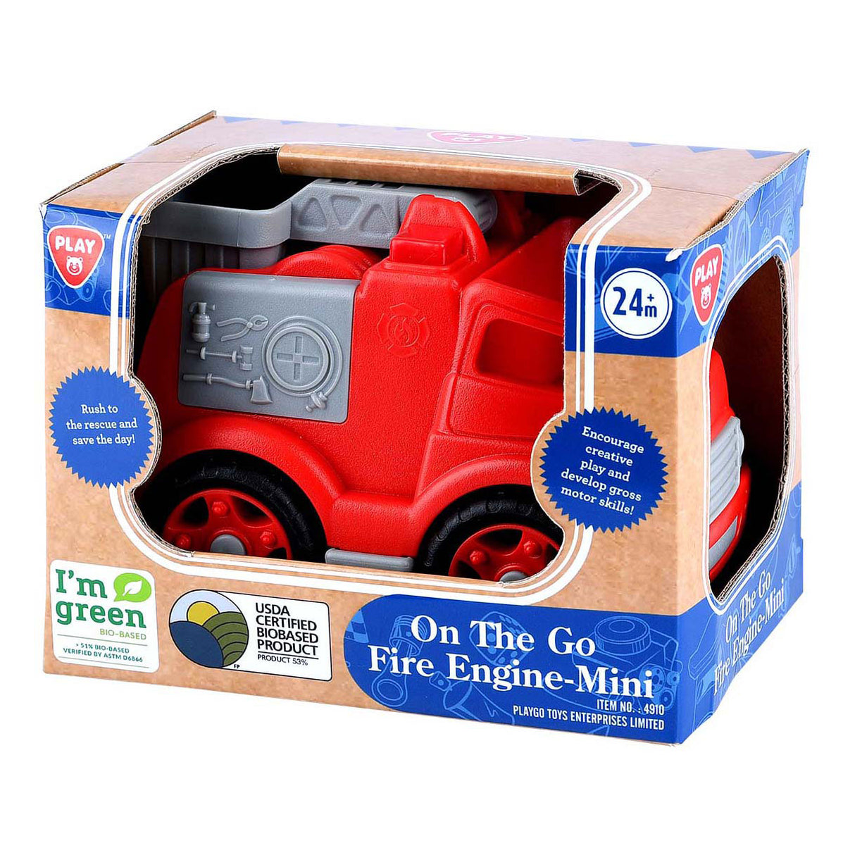 Playgo biobaseret brandbil - 15cm