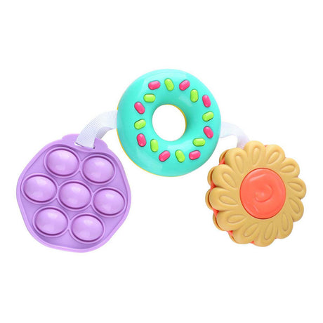 Playgo sanselegetøj blomst og doughnut og pop-it - 3 dele.